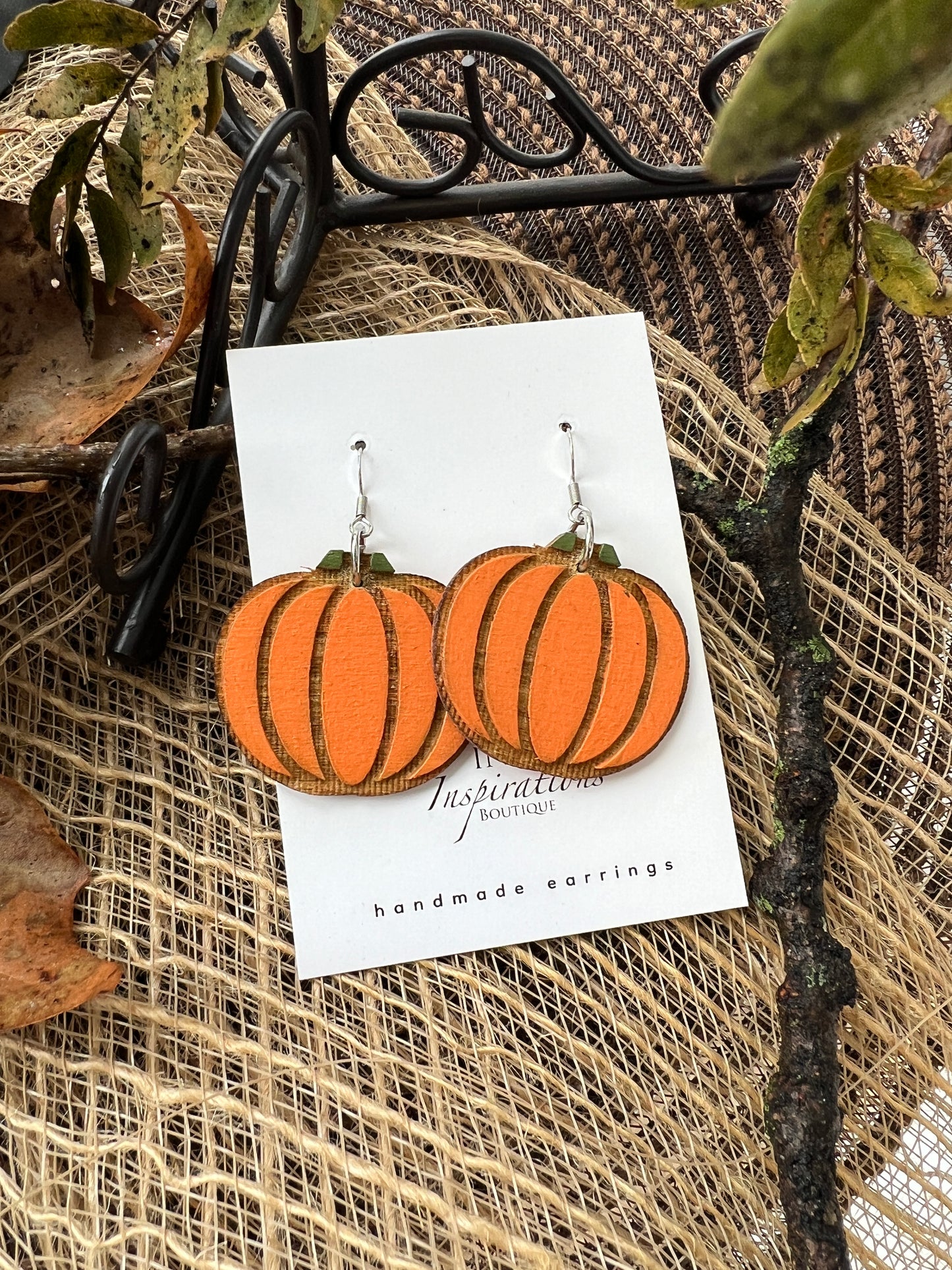 Orange Pumpkin Earrings