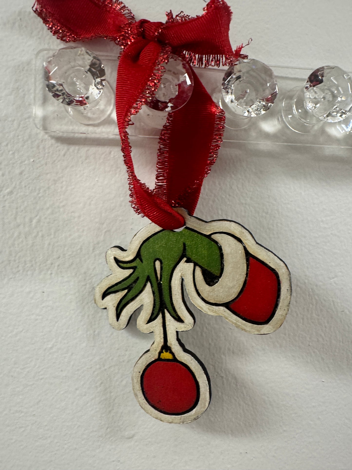 Grinch Wooden Christmas Earrings and Ornament