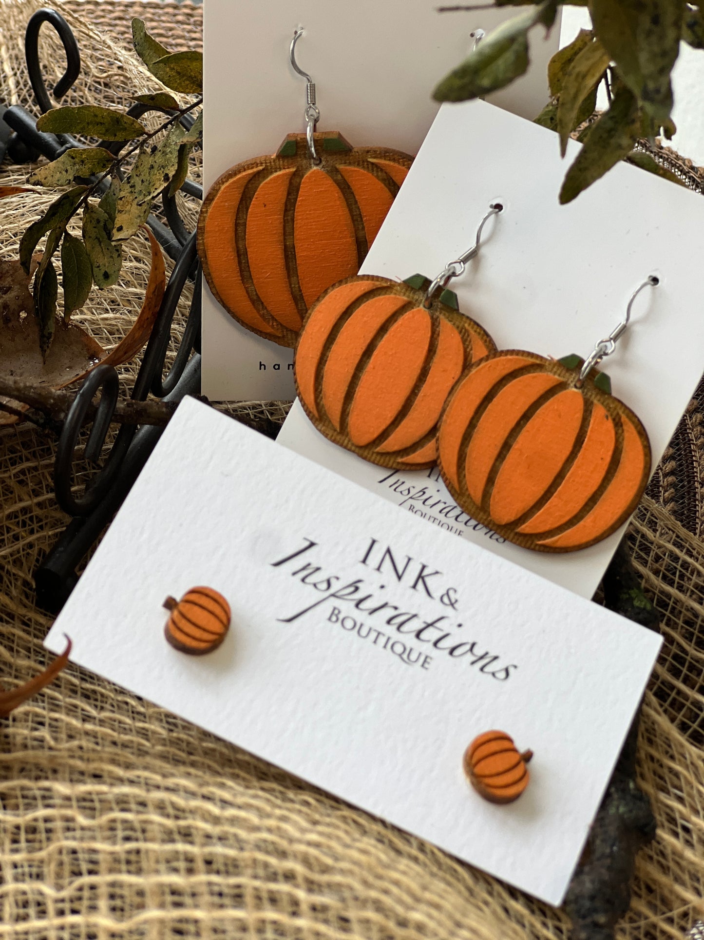 Orange Pumpkin Earrings