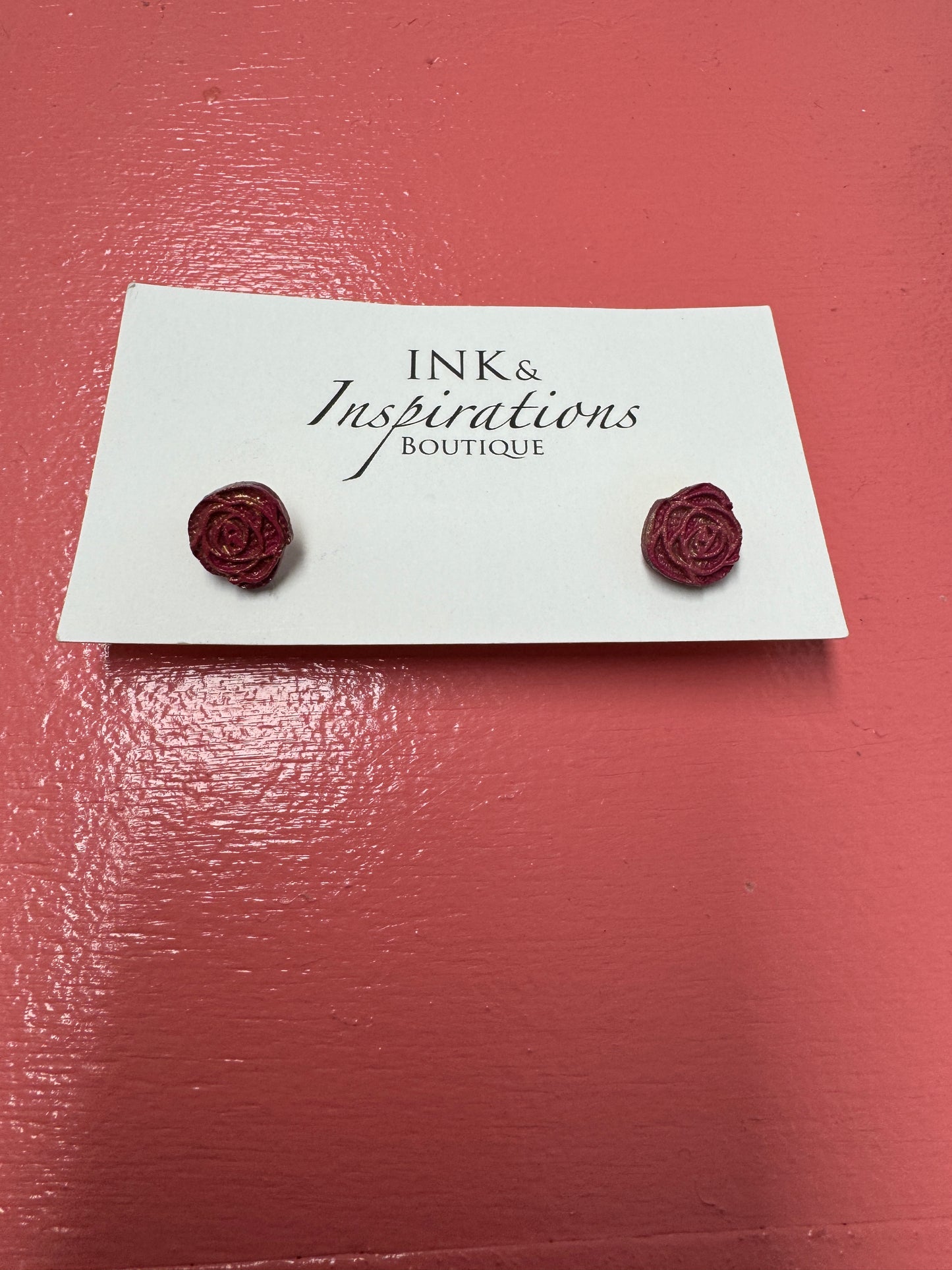 Fuchsia Rose Dangle Earrings