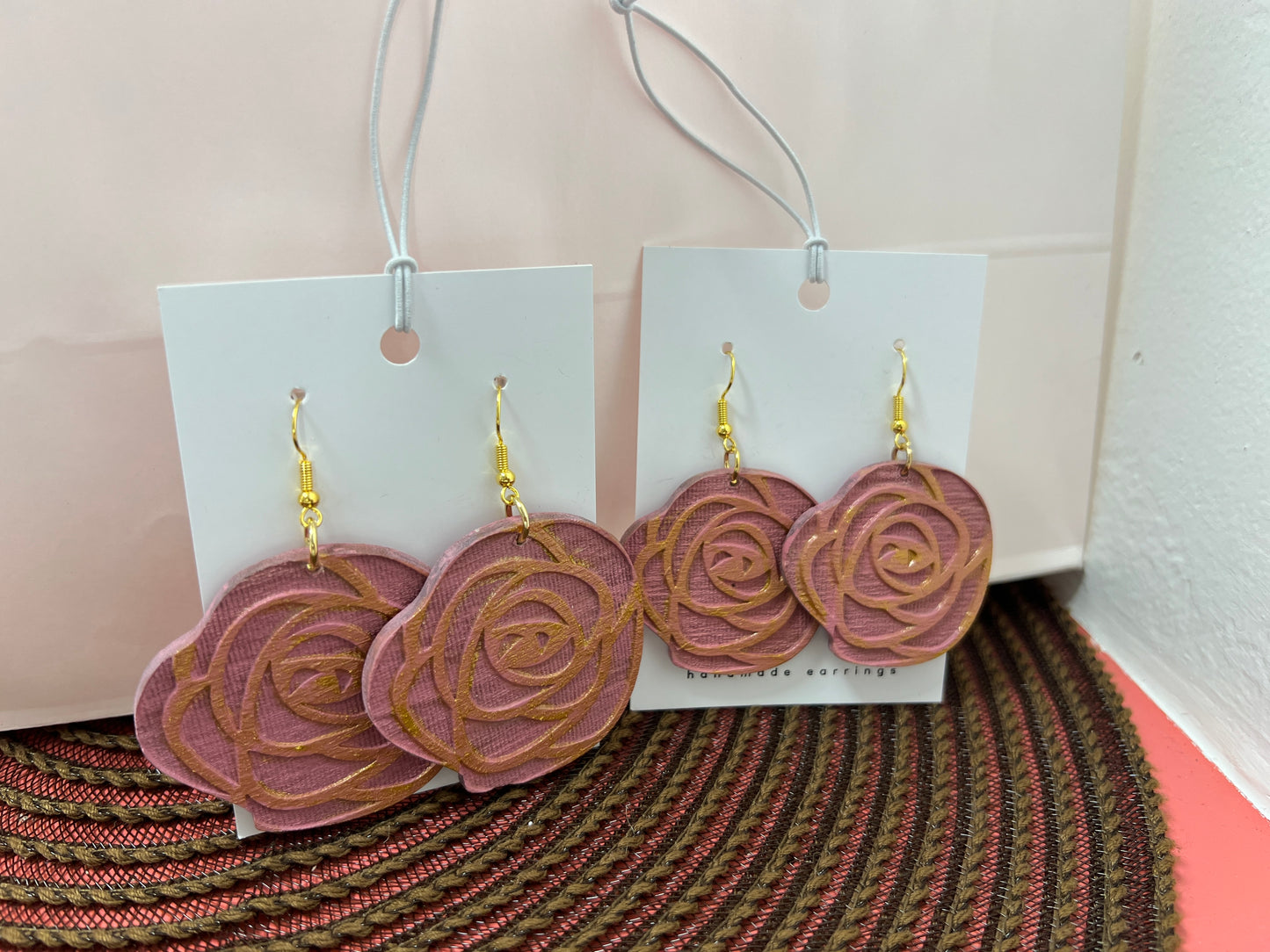 Tea Rose Dangle Earrings