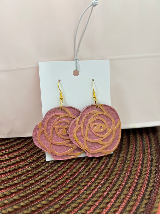 Tea Rose Dangle Earrings