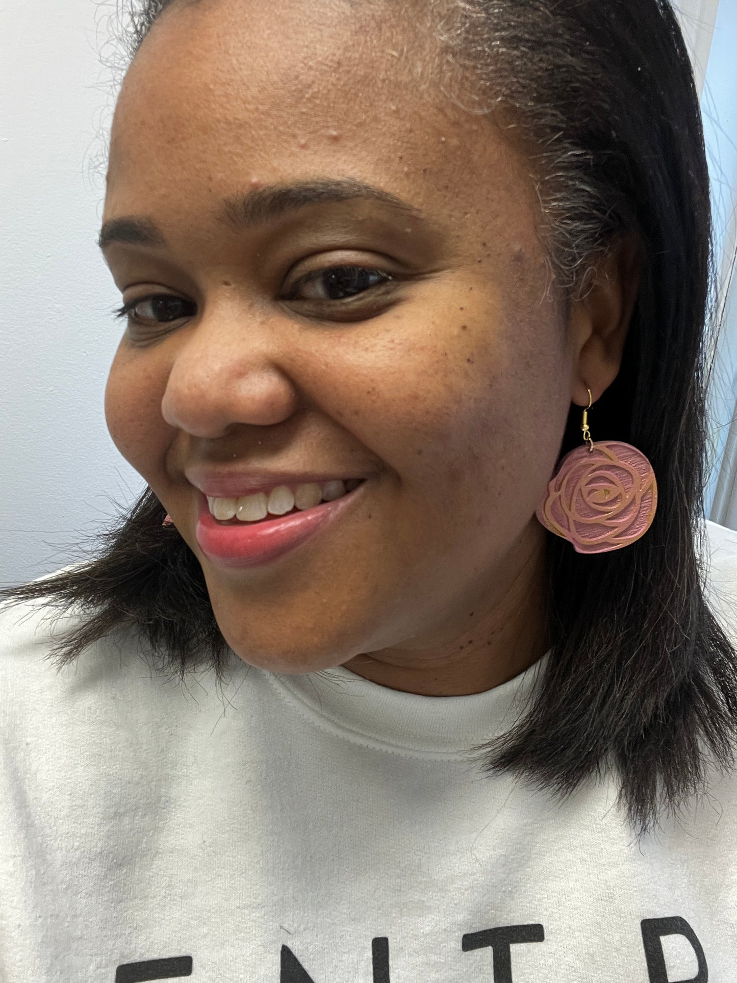 Tea Rose Dangle Earrings