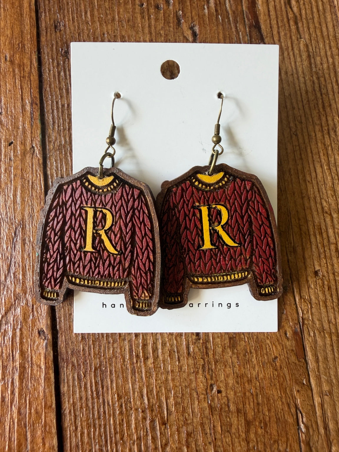 A Weasley Christmas earrings