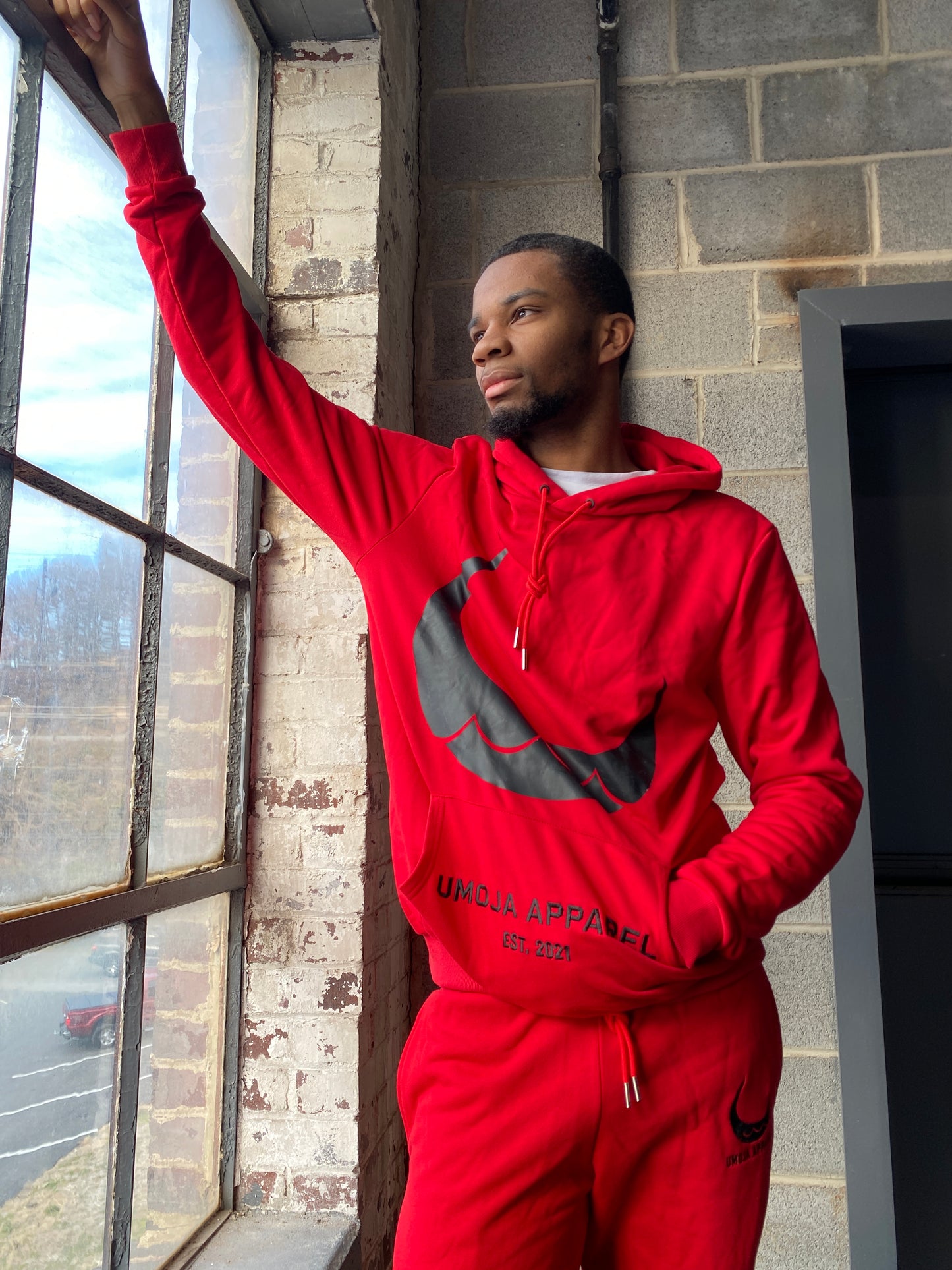 Umoja Unisex Red Hoodie- Origin 2021