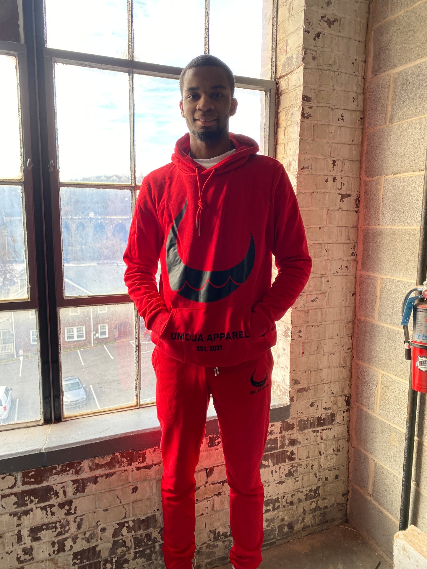 Umoja Unisex Red Jogger Pants- Origin 2021