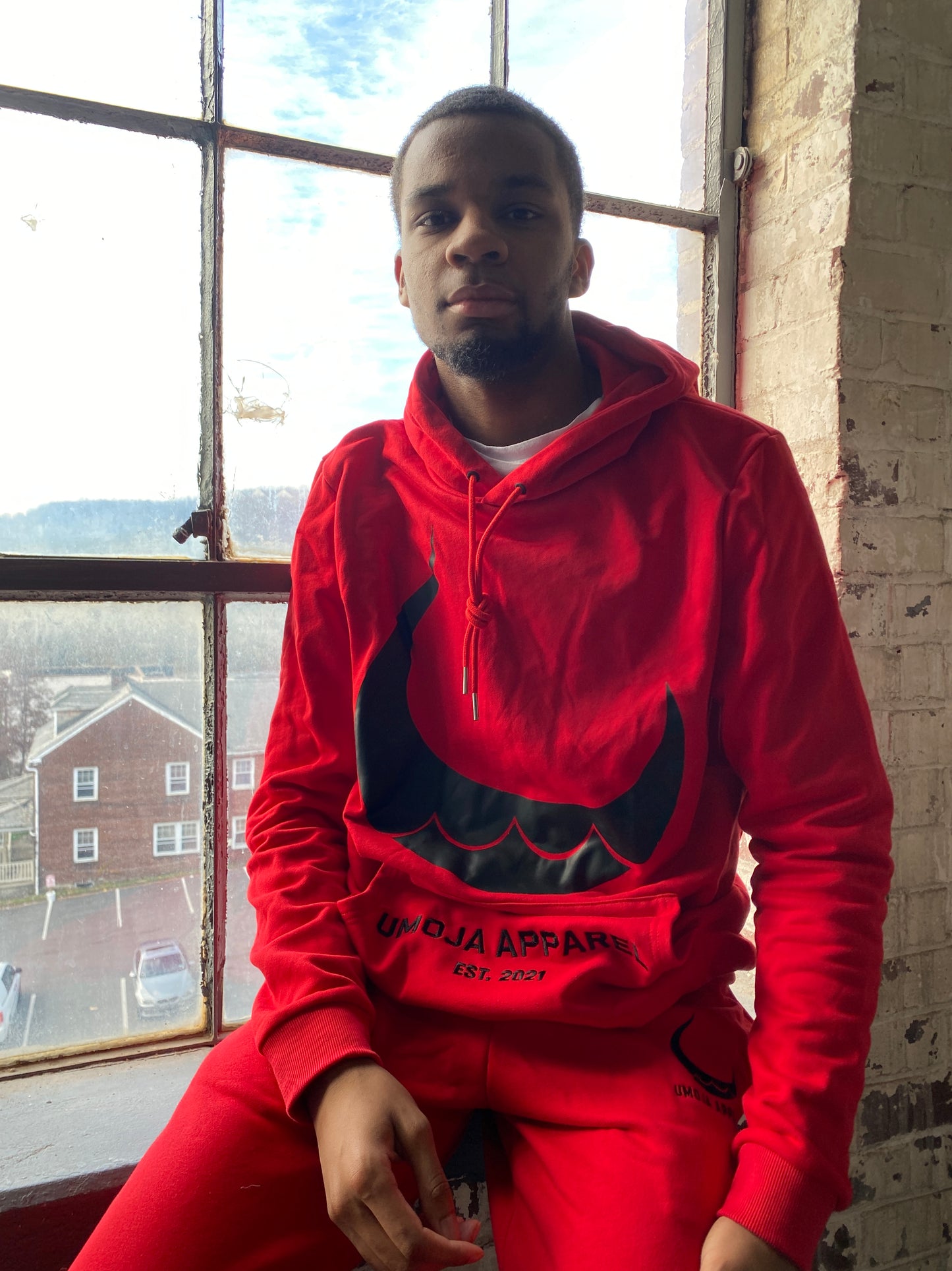 Umoja Unisex Red Hoodie- Origin 2021