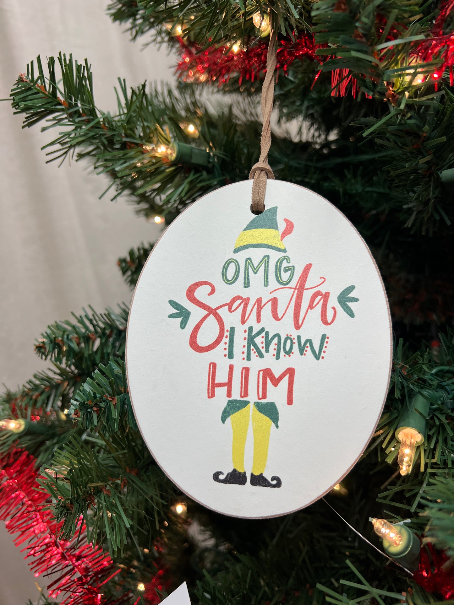 Santa I Know Him Wooden Ornament