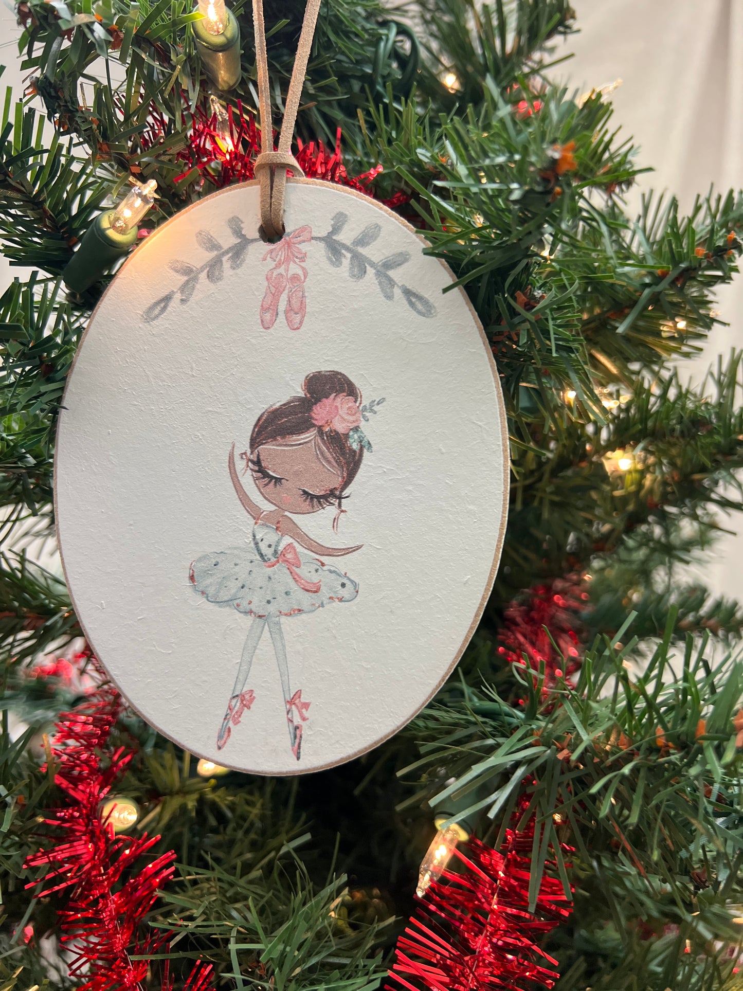 Ballerina Wooden Ornament