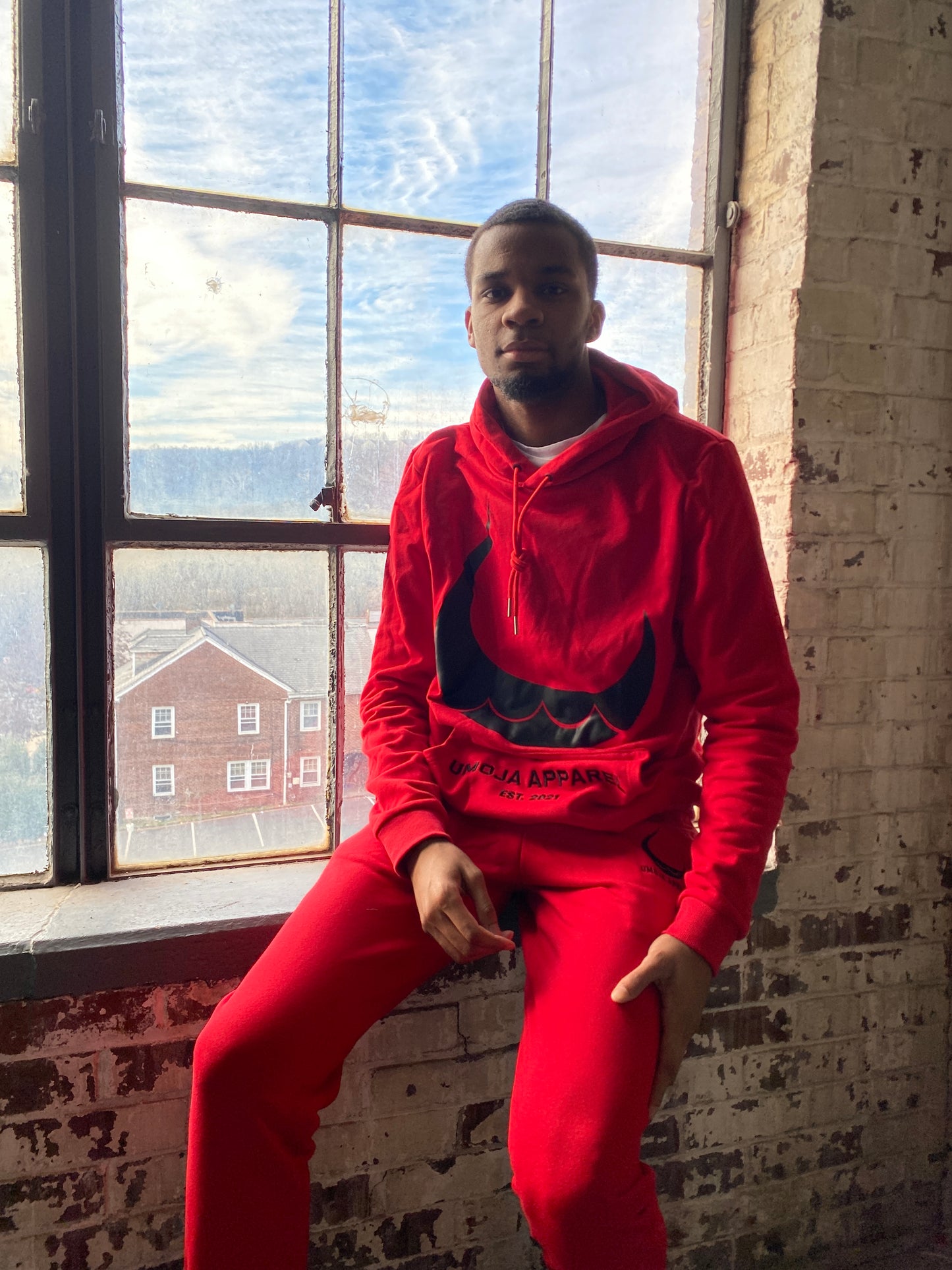 Umoja Unisex Red Jogger Pants- Origin 2021