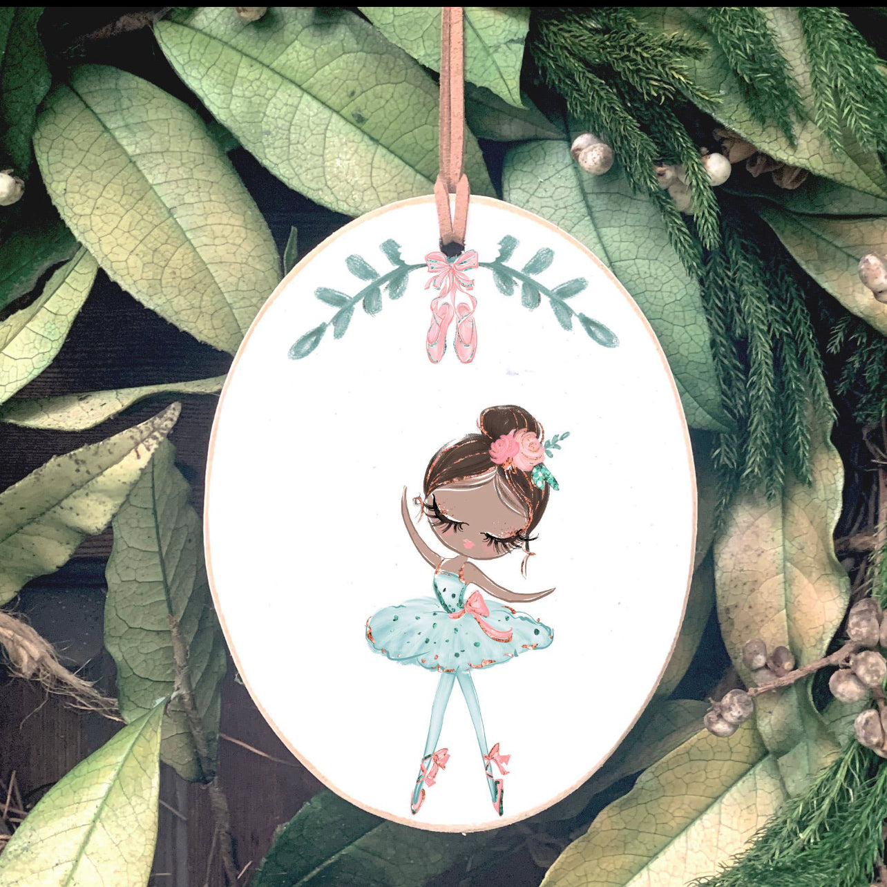 Ballerina Wooden Ornament