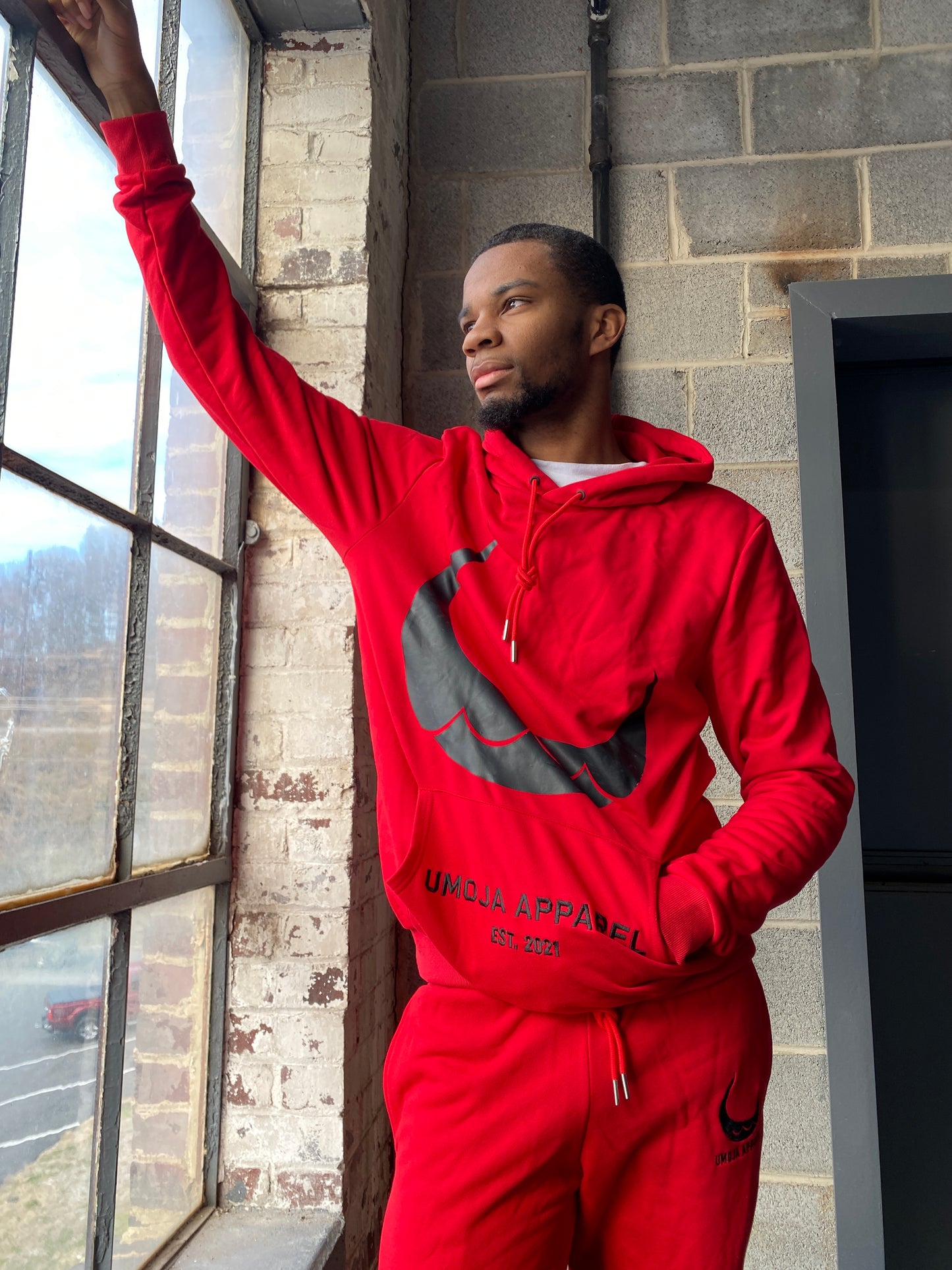Umoja Unisex Red Jogger Pants- Origin 2021