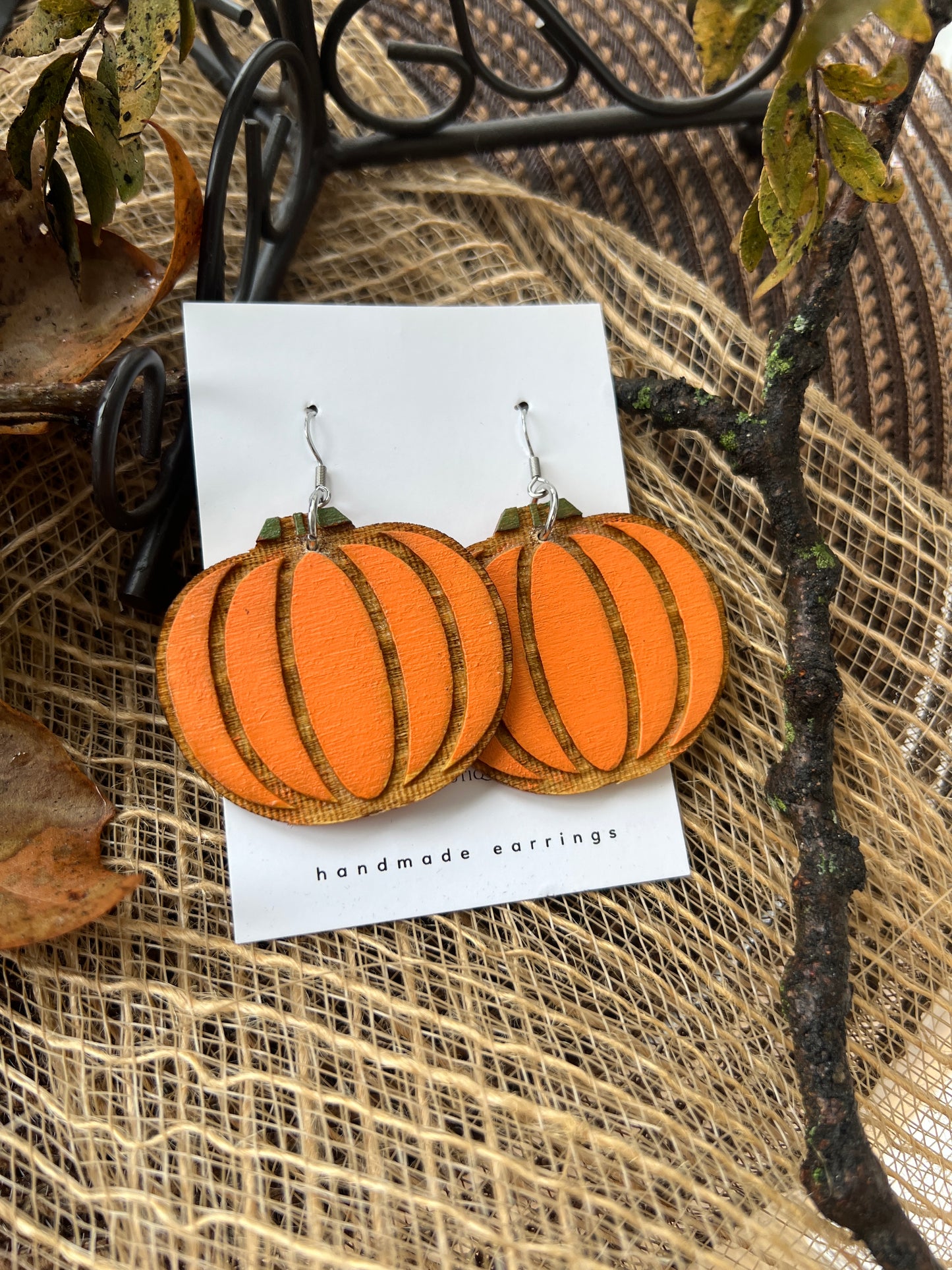 Orange Pumpkin Earrings