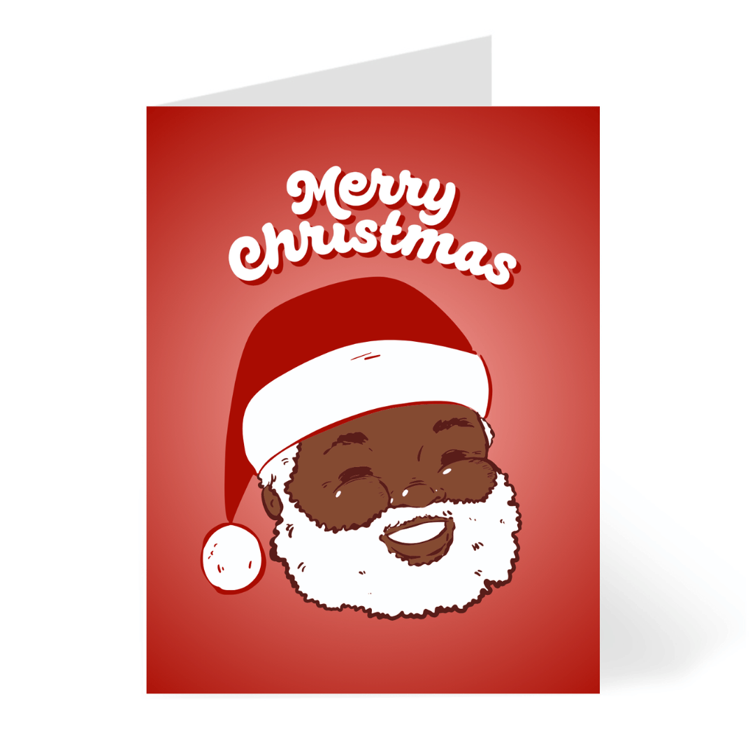 Chocolate Santa - Black Santa | Retro Vintage Christmas Card