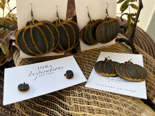 Black Pumpkin Dangle Earrings