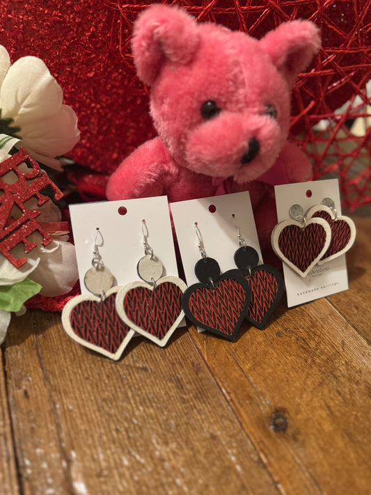 Webbed Heart Dangle Earrings