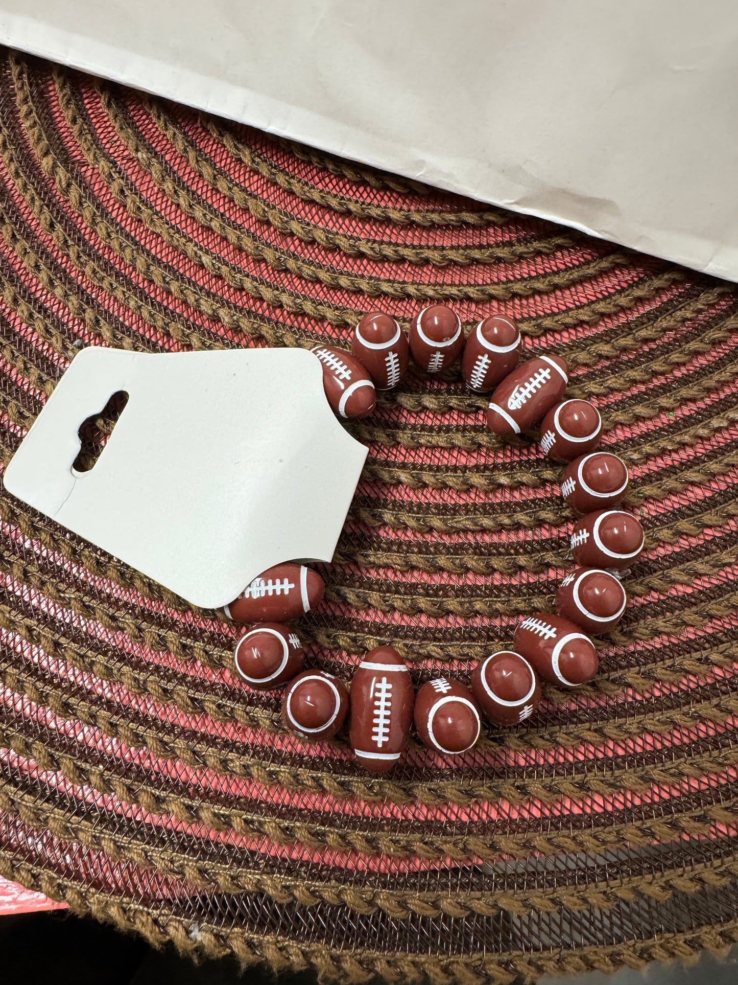 Football Beaded Bracelet