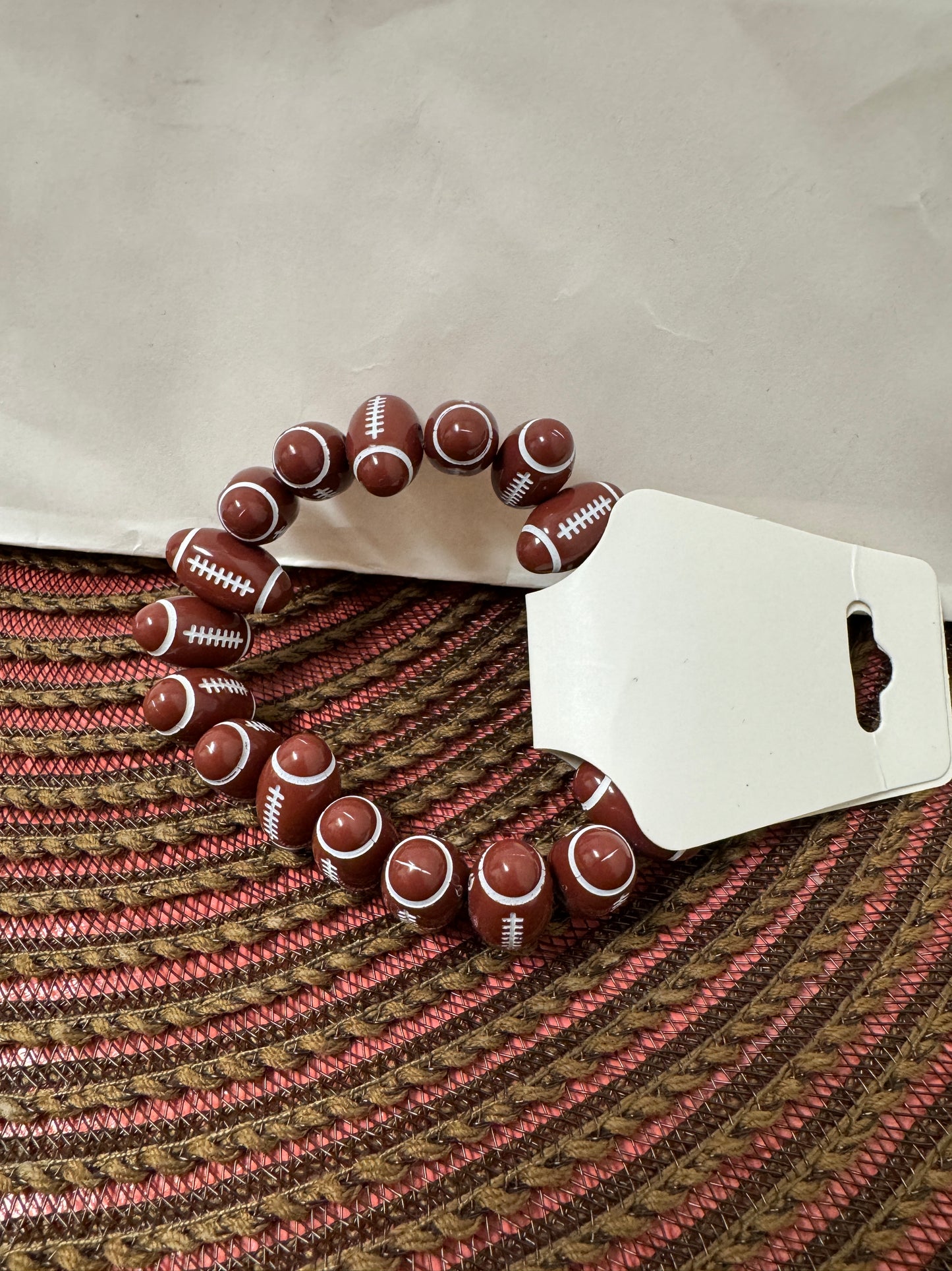 Football Beaded Bracelet