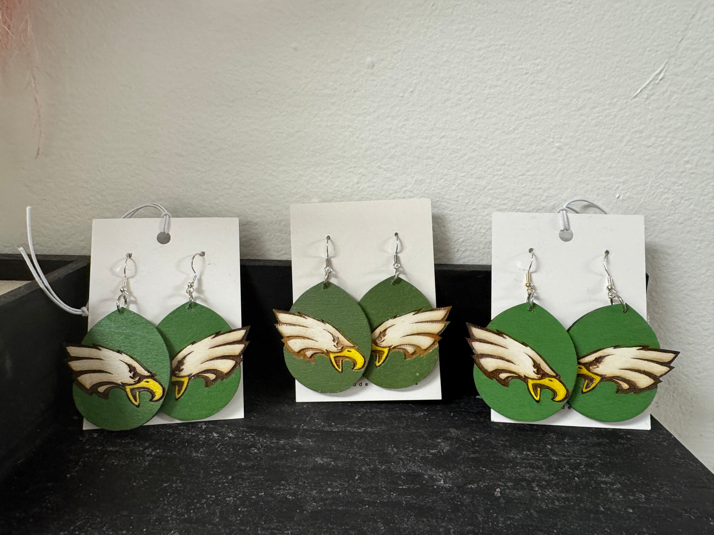 Eagles Dangle Wood Earrings