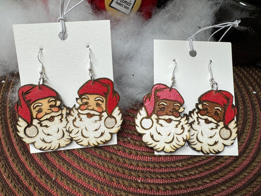 Santa Wooden Earrings