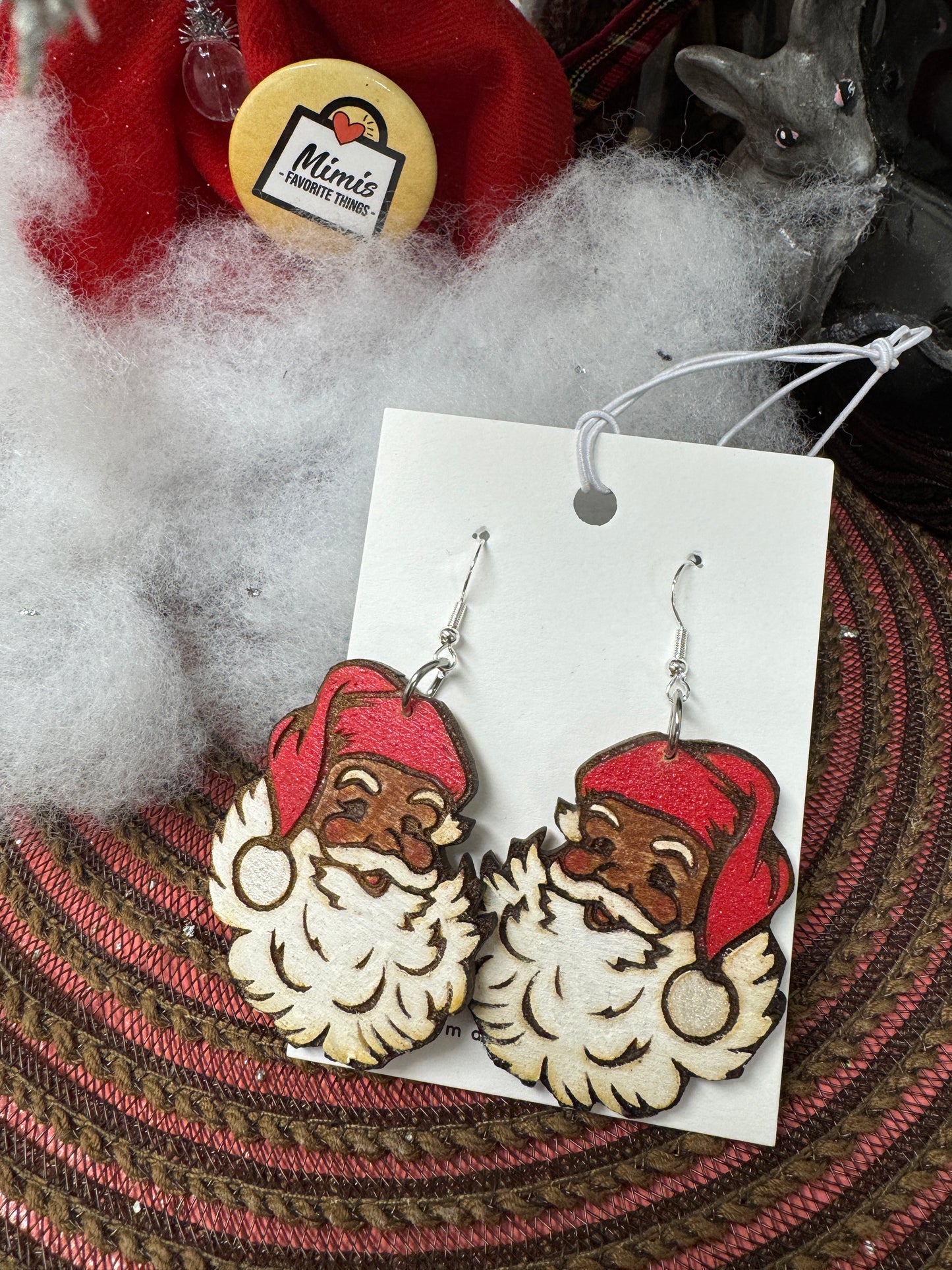 Santa Wooden Earrings