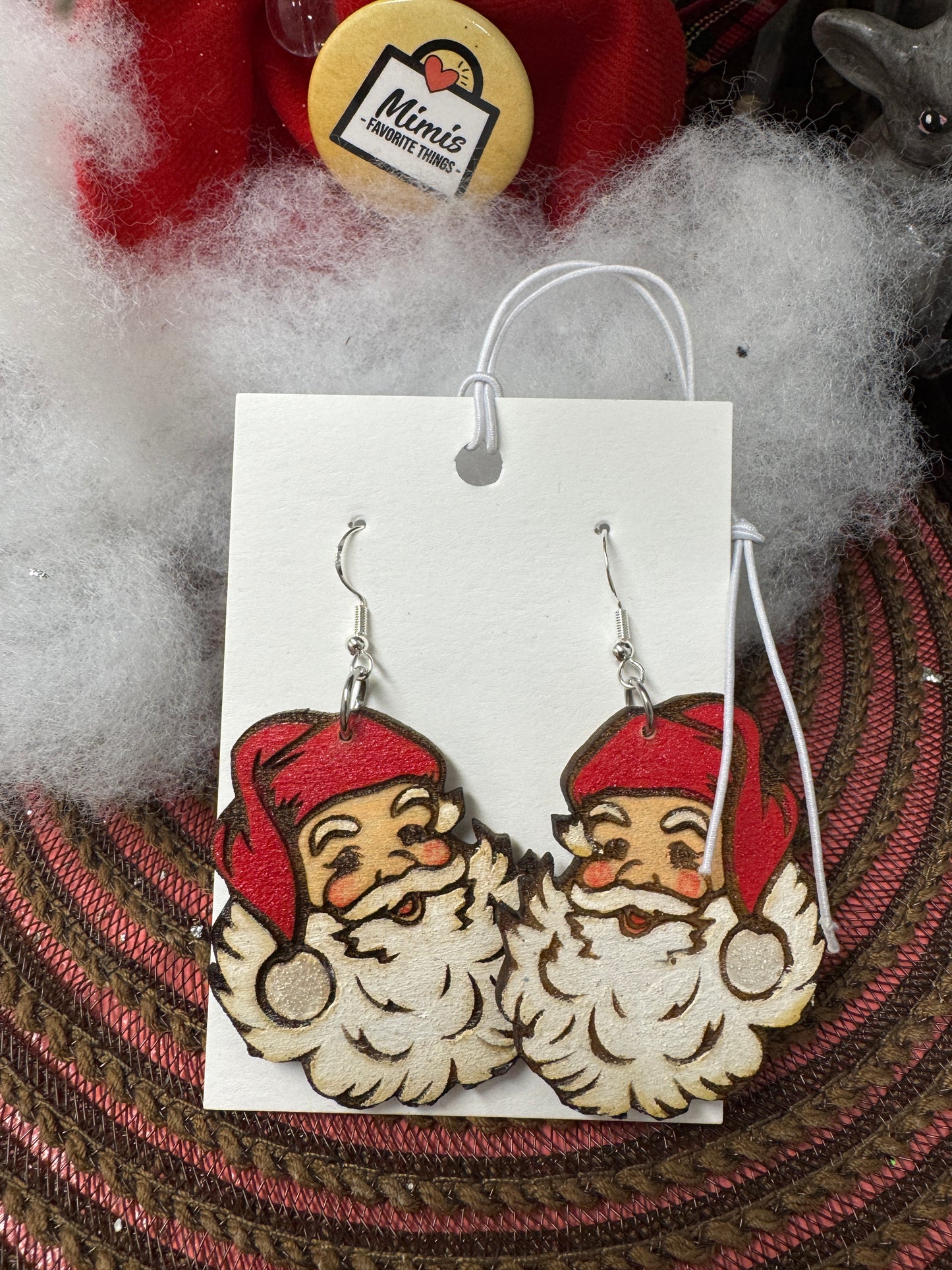 Santa Wooden Earrings