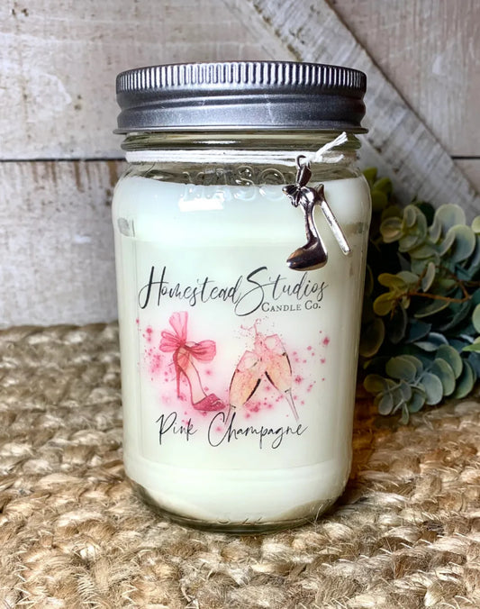 Pink Champagne Candle