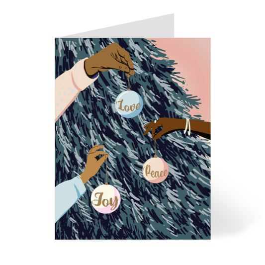Love Peace Joy Tree | Black Artist Christmas Cards | Black