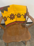 Yellow, Black and Red African Head Wrap- L