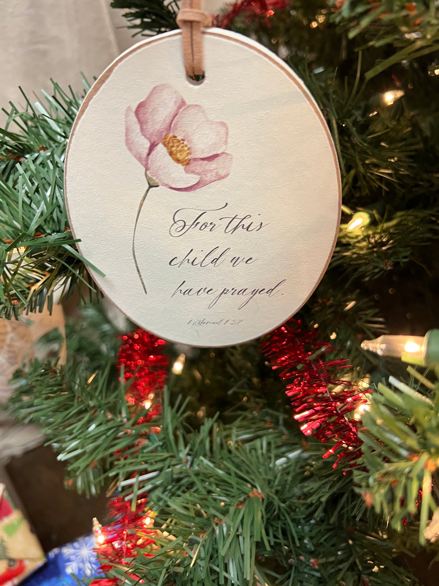 This Child We Prayed Wooden Ornament