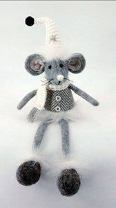 Dangle Leg Plush Grey Mouse