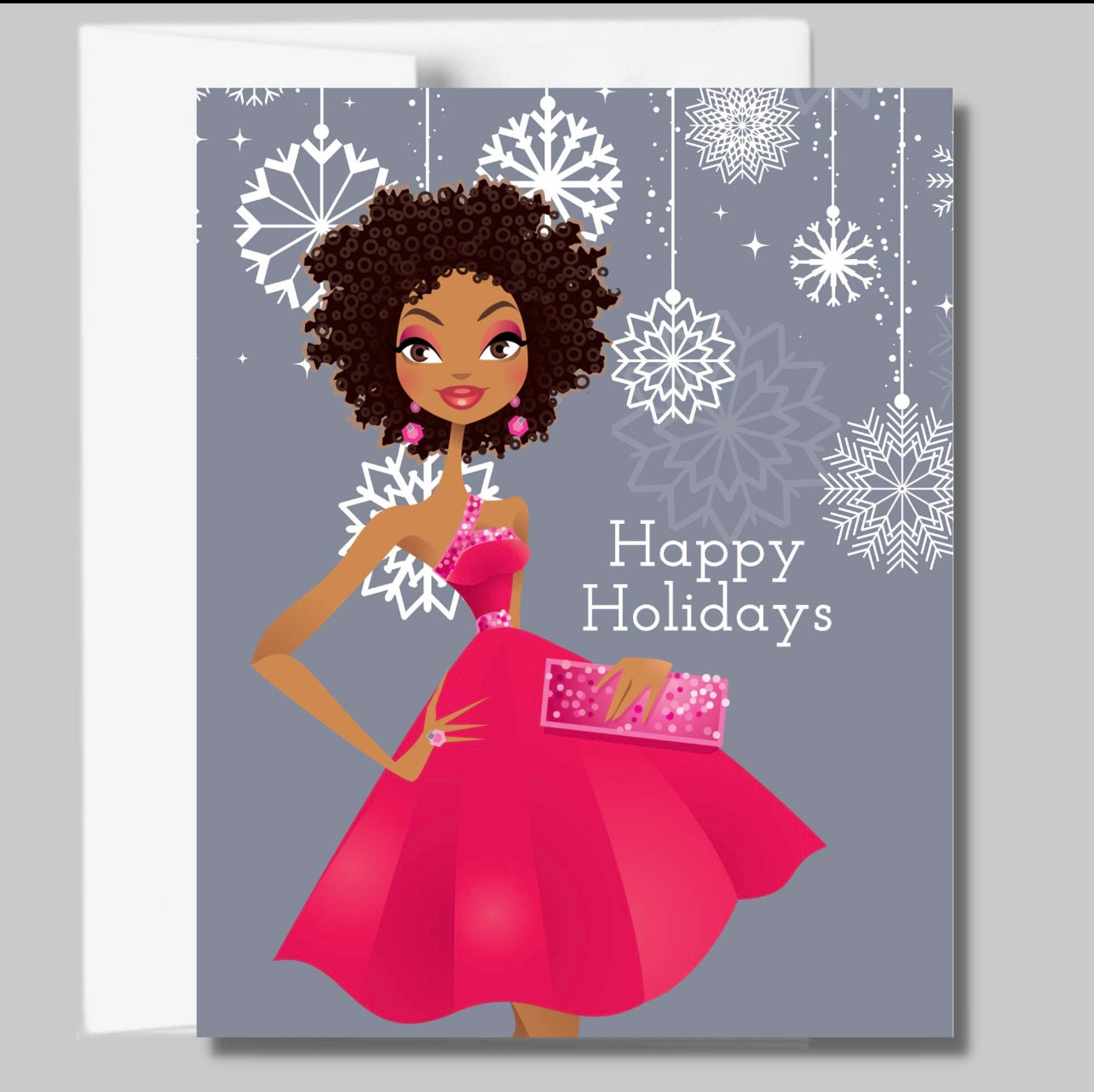 Natural Black Girl Magic Holiday Christmas Card