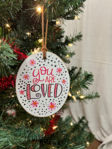 You Are Loved Doodle Wooden Ornament