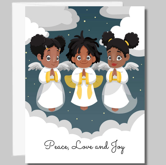 African American Cherubs Holiday Christmas Card