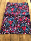 Pink, Purple, Blue, Black and White Floral African Head Wrap-M